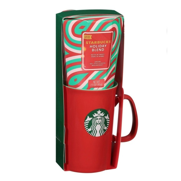 Starbucks Red Mug 16oz with Coffee Holiday Blend Gift 2024 LIMITED EDITION! NEW - Picture 2 of 12